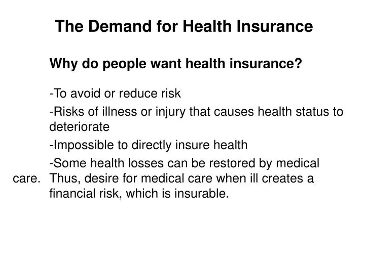 the demand for health insurance