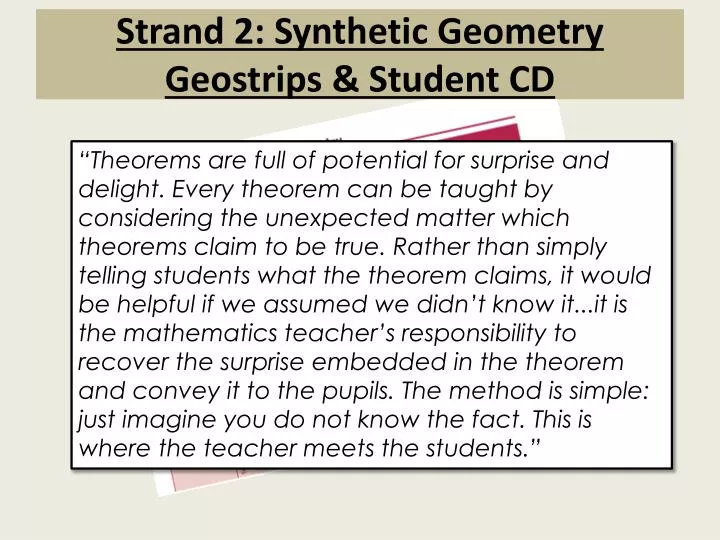 strand 2 synthetic geometry geostrips student cd