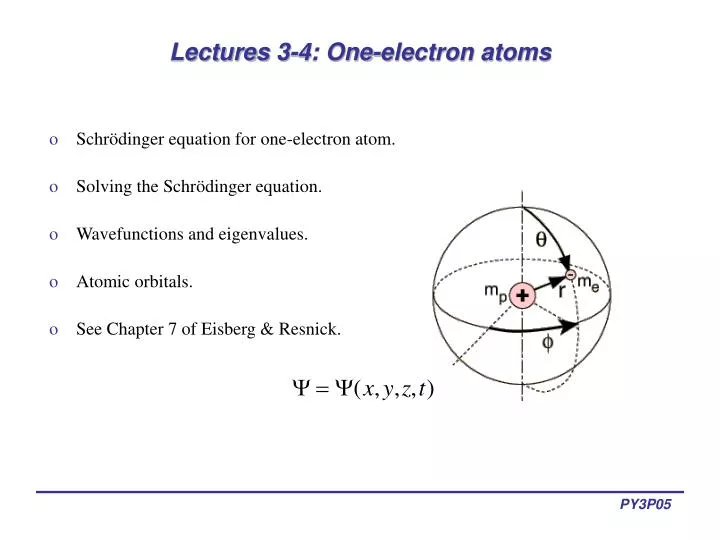 lectures 3 4 one electron atoms