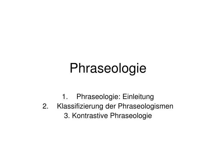 phraseologie
