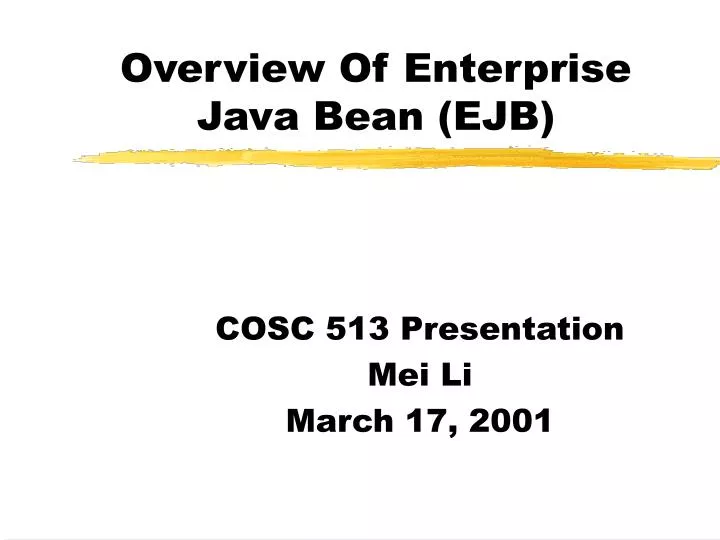 overview of enterprise java bean ejb