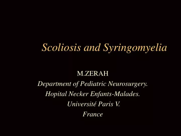 scoliosis and syringomyelia