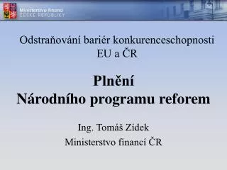 pln n n rodn ho programu reforem ing tom z dek ministerstvo financ r