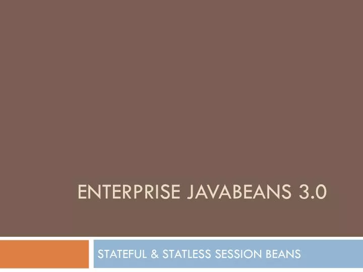 enterprise javabeans 3 0