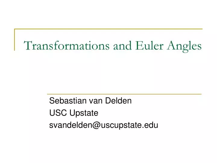 transformations and euler angles