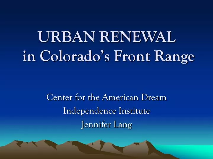 urban renewal in colorado s front range