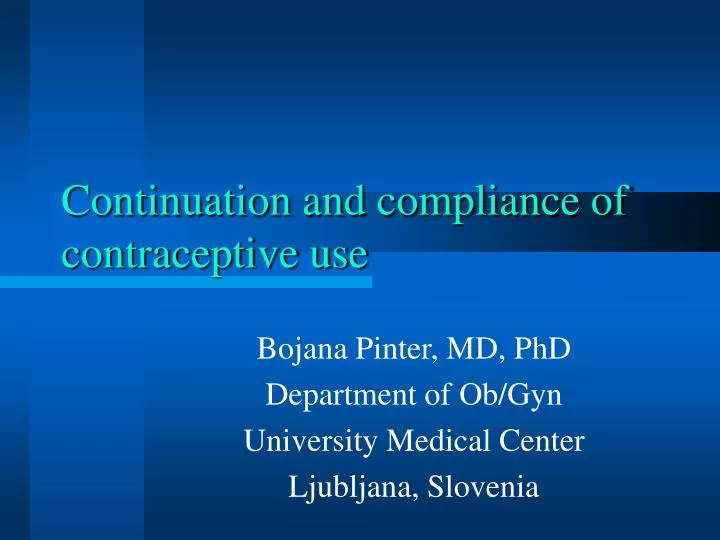 continuation and compliance of contraceptive use