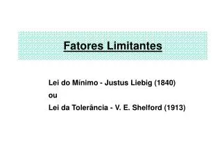 fatores limitantes