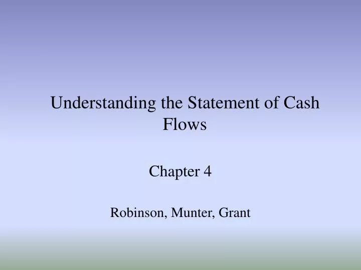understanding the statement of cash flows
