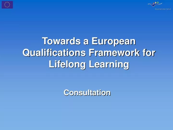 towards a european qualifications framework for lifelong learning