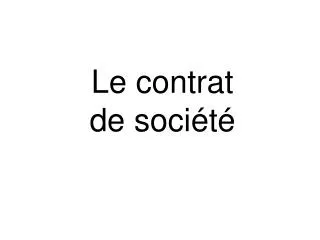 le contrat de soci t