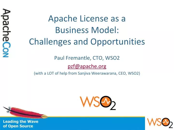 apache license as a business model challenges and opportunities