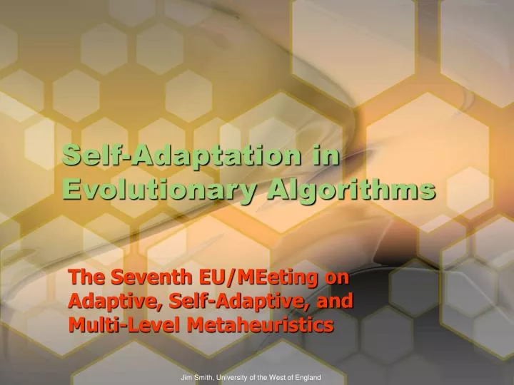 self adaptation in evolutionary algorithms