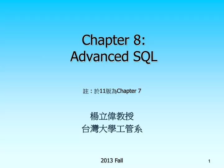 chapter 8 advanced sql