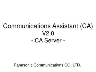 Panasonic Communications CO.,LTD.