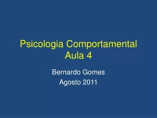 psicologia comportamental aula 4