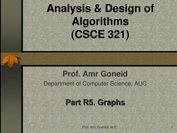 analysis design of algorithms csce 321