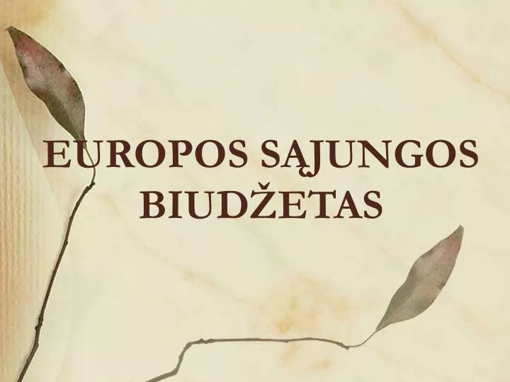 europos s jungos biud etas