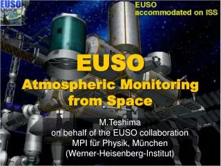 EUSO Atmospheric Monitoring from Space