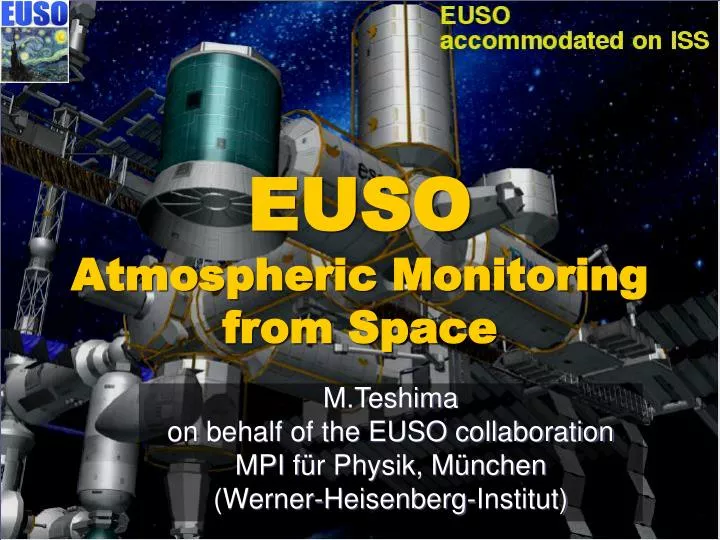 euso atmospheric monitoring from space