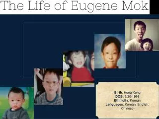 Birth : Hong Kong DOB : 5/20/1999 Ethnicity : Korean Languages : Korean, English, Chinese