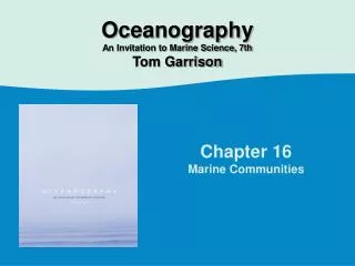Chapter 16 Marine Communities