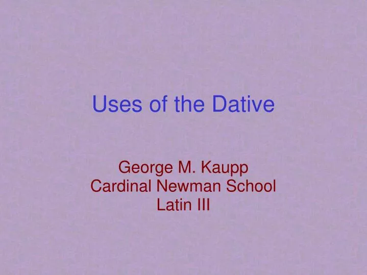 uses of the dative