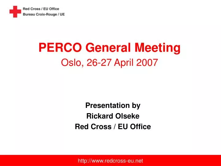 perco general meeting oslo 26 27 april 2007