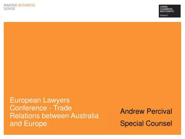 european lawyers conference trade relations between australia and europe