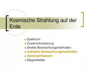 kosmische strahlung auf der erde