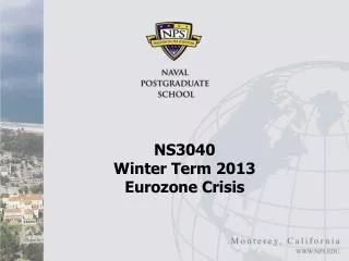 NS3040 Winter Term 2013 Eurozone Crisis