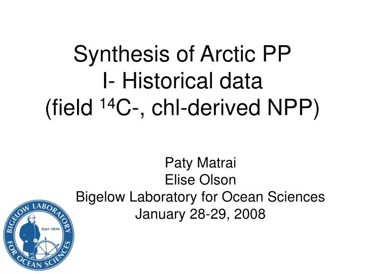 synthesis of arctic pp i historical data field 14 c chl derived npp
