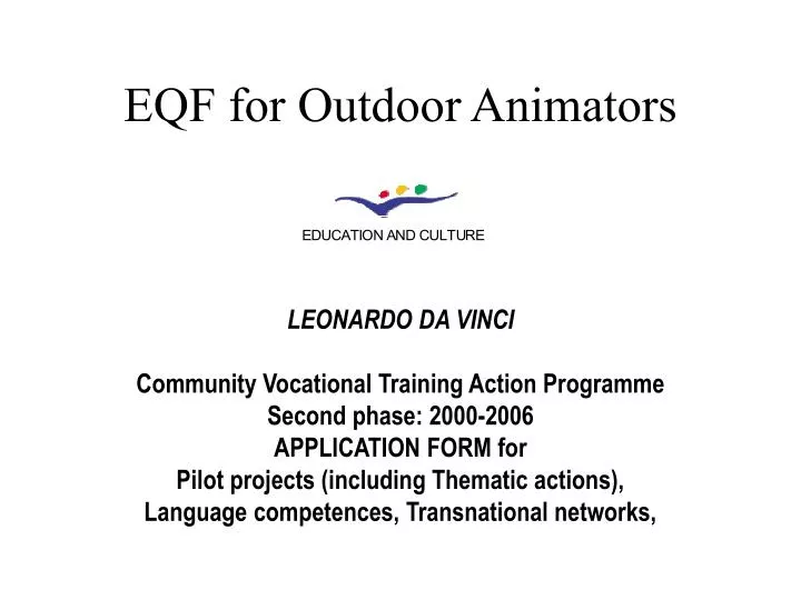 eqf for outdoor animators