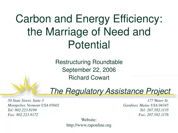 carbon and energy efficiency the marriage of need and potential