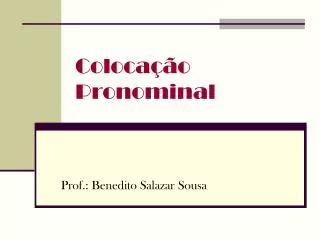coloca o pronominal