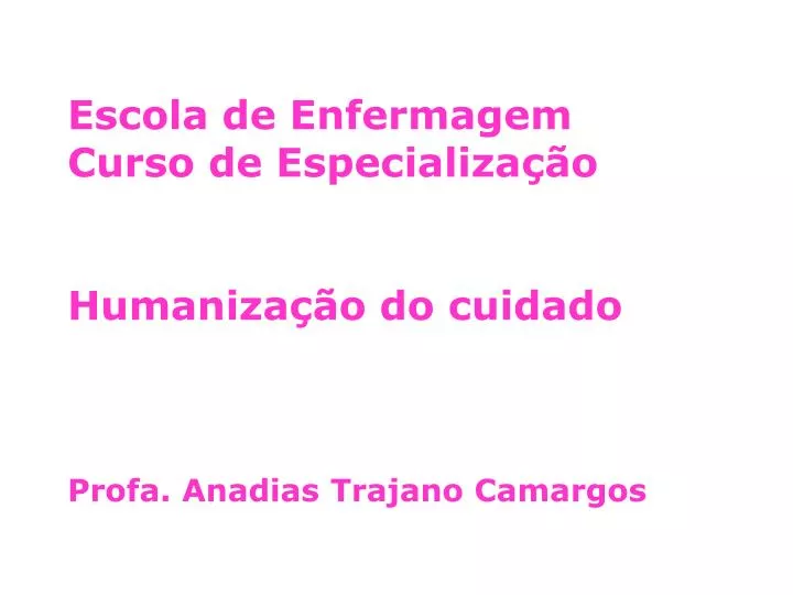 Curso de Especialização - Linhas de Cuidado em Enfermagem