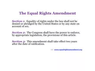 The Equal Rights Amendment