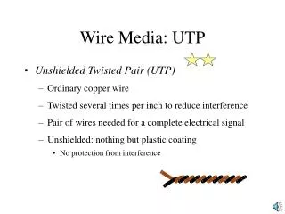 Wire Media: UTP