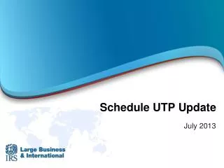 Schedule UTP Update