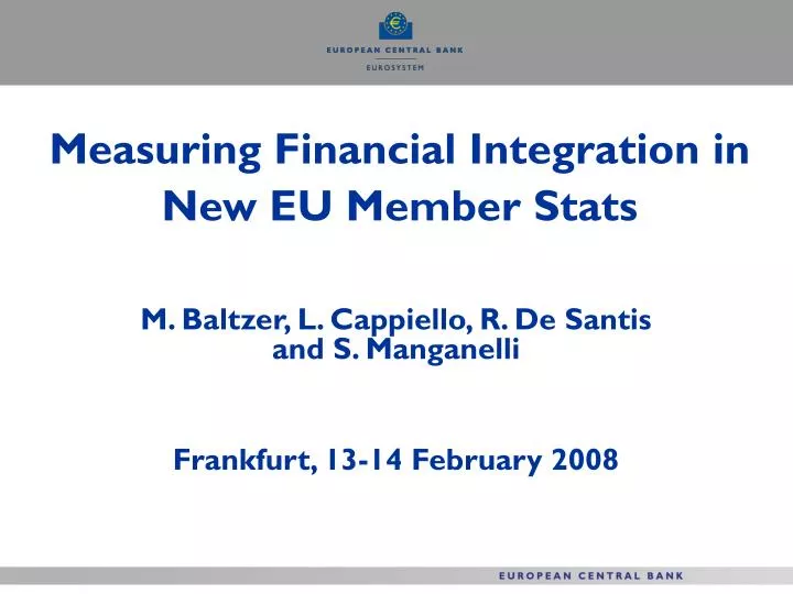measuring financial integration in new eu member stats