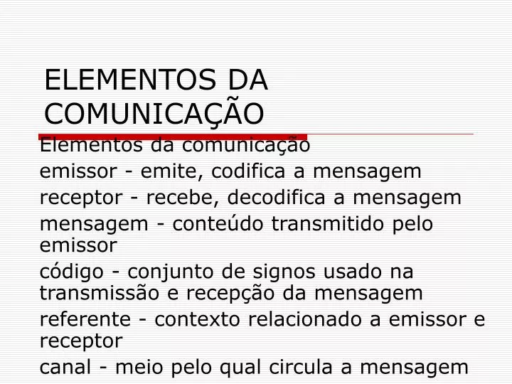 elementos da comunica o