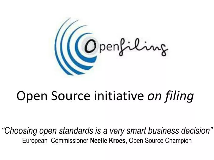 open source initiative on filing