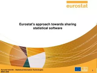 Eurostat's approach towards sharing statistical software