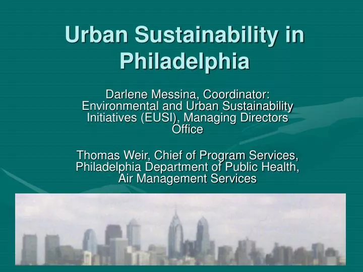urban sustainability in philadelphia