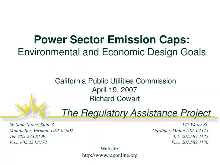power sector emission caps environmental and economic design goals