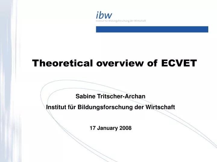 theoretical overview of ecvet
