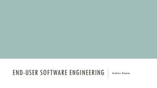 End-User Software Engineering