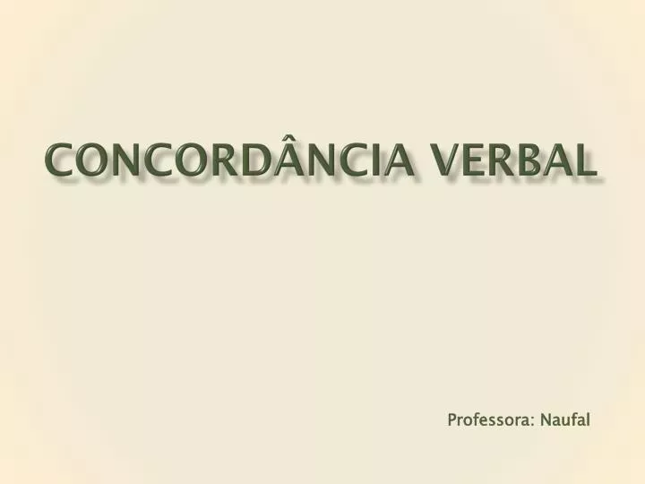 concord ncia verbal