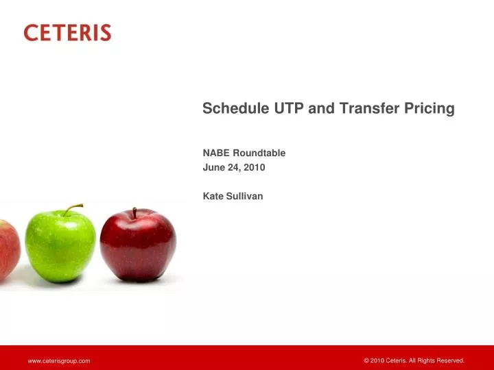 schedule utp and transfer pricing