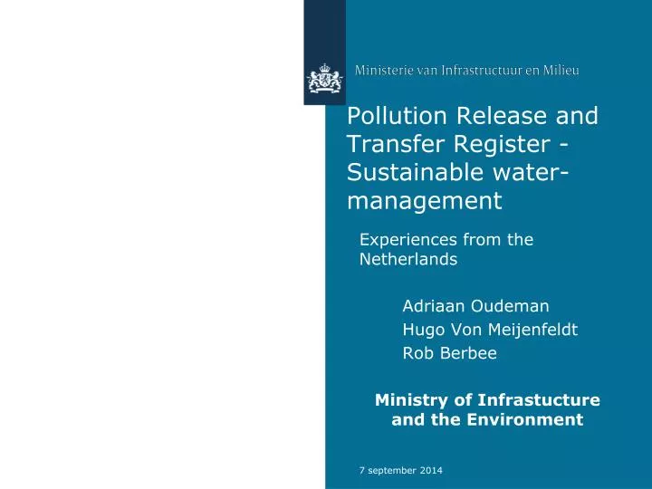 pollution release and transfer register sustainable water management